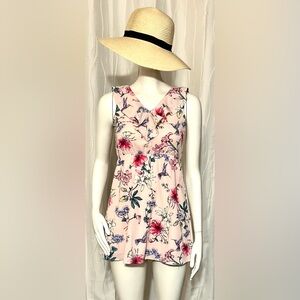 Monteau Girl Size 8 Pink Floral Ruffle Dress